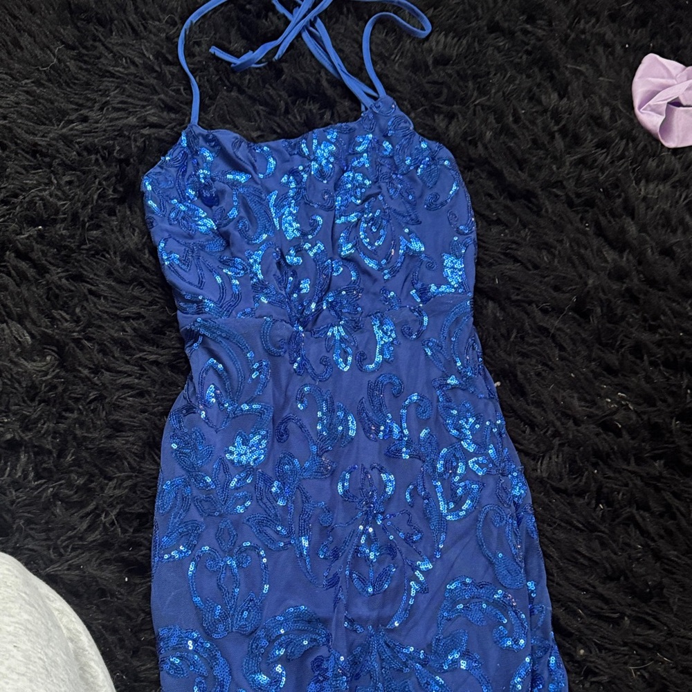 Amazon Blue Sequin Dress